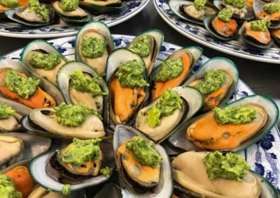 mussel canapes catering party