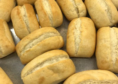 fresh bread rolls with catering